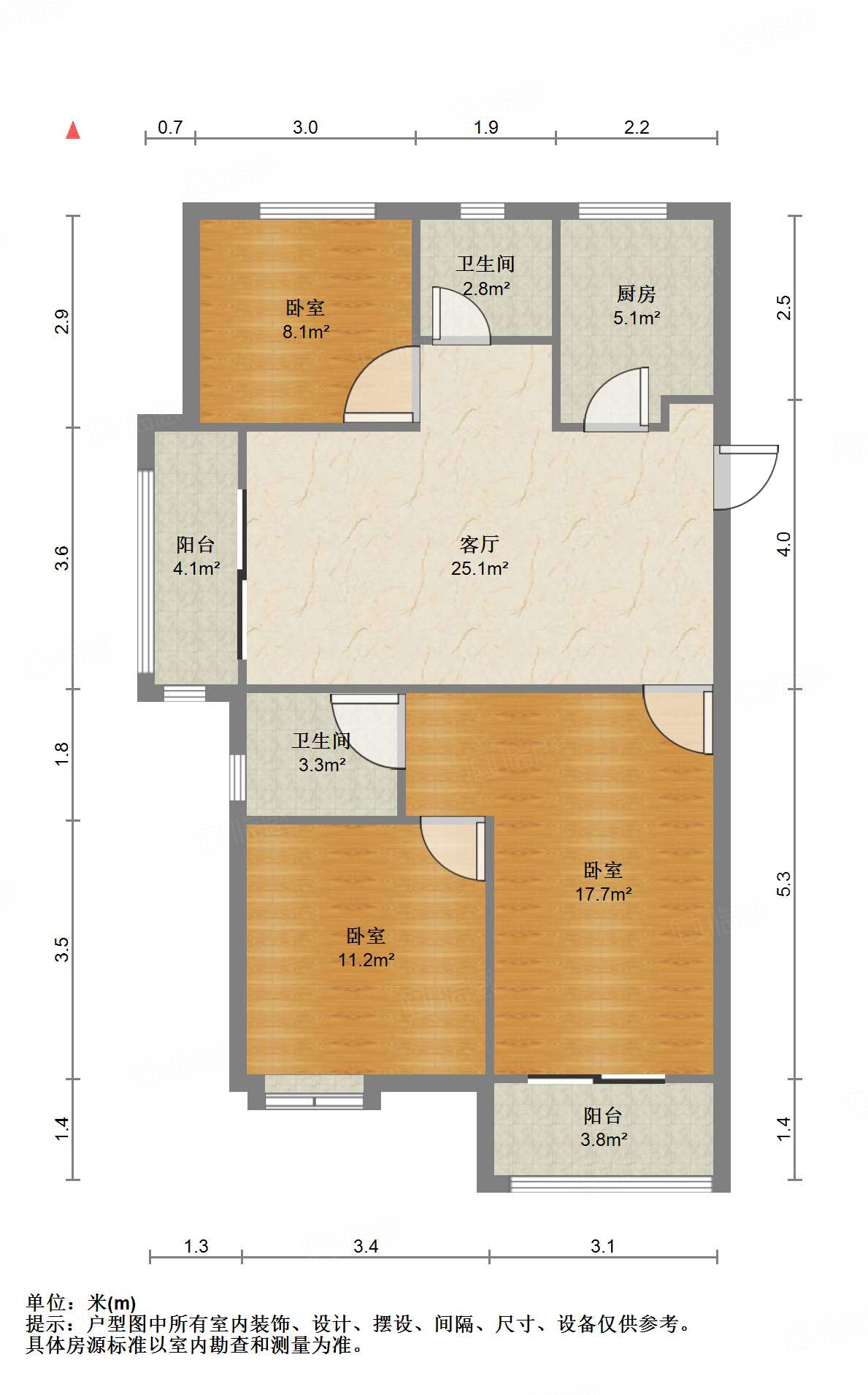 榕发望熙雅筑A区3室2厅103.24㎡216万二手房图片