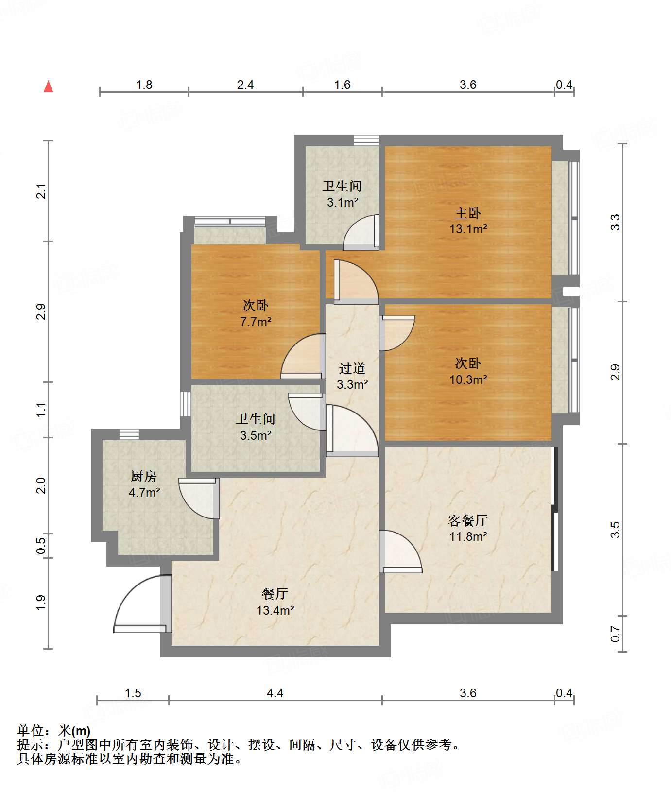 万景蓉元3室2厅104.77㎡208万二手房图片
