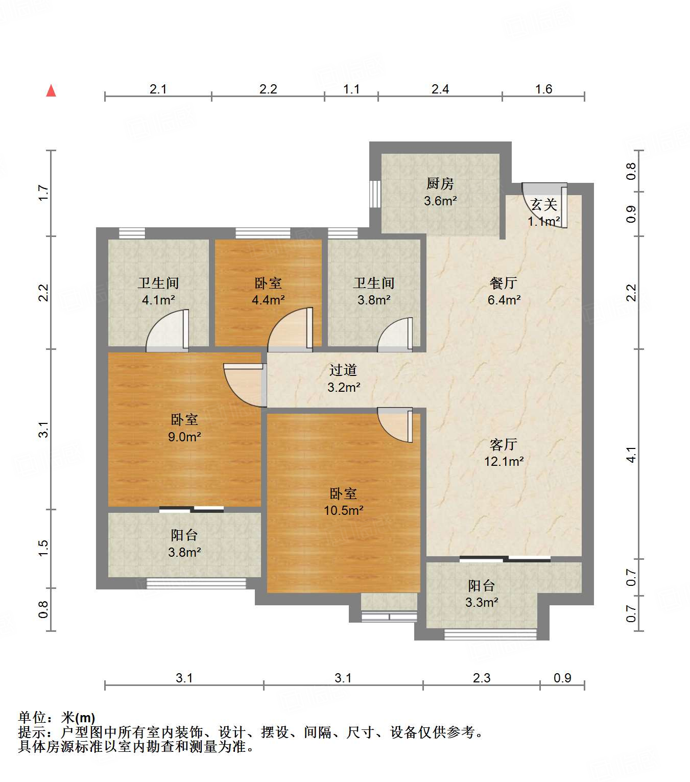 融创未来海3室2厅89㎡151万二手房图片