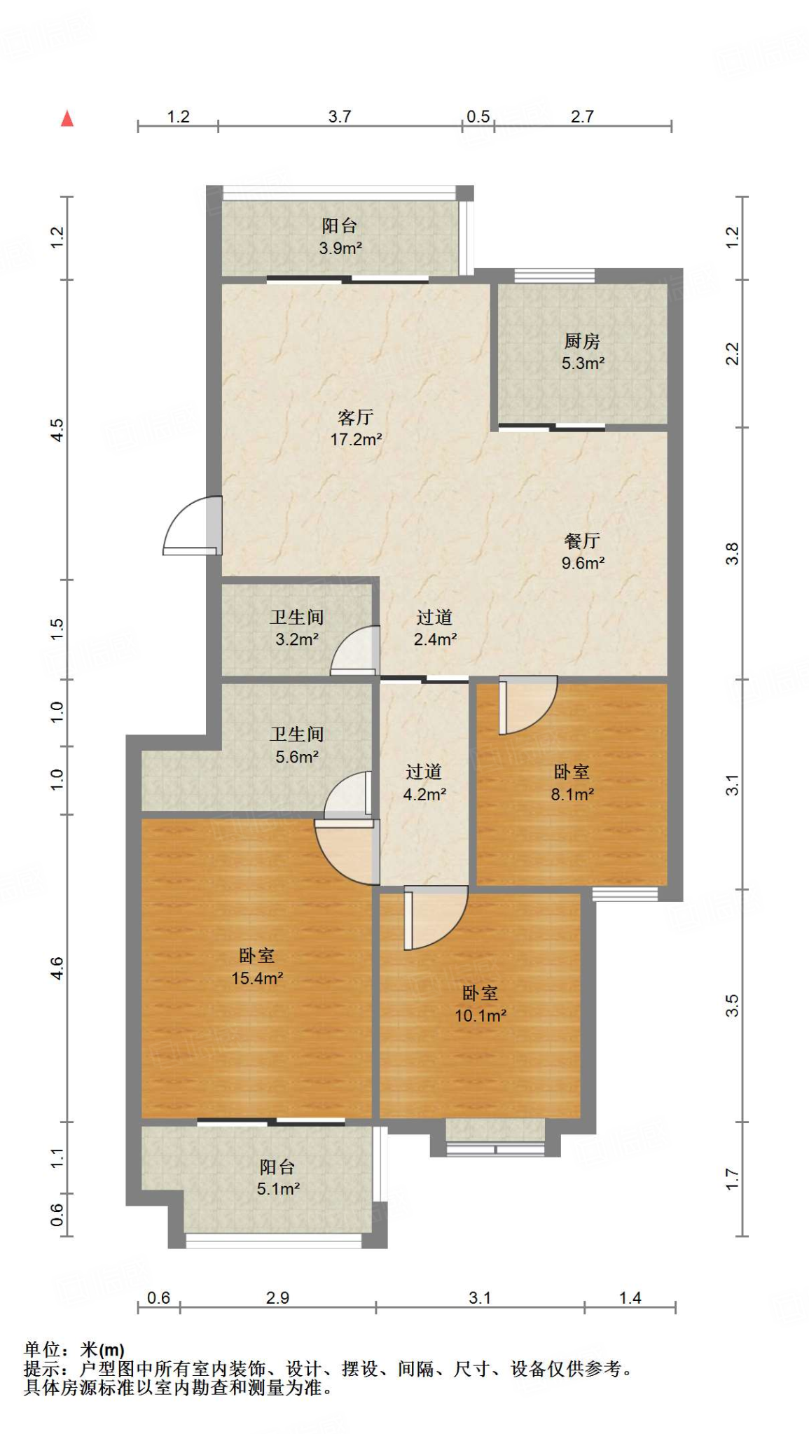 前锦新城2区西部3室2厅105.6㎡69.9万二手房图片