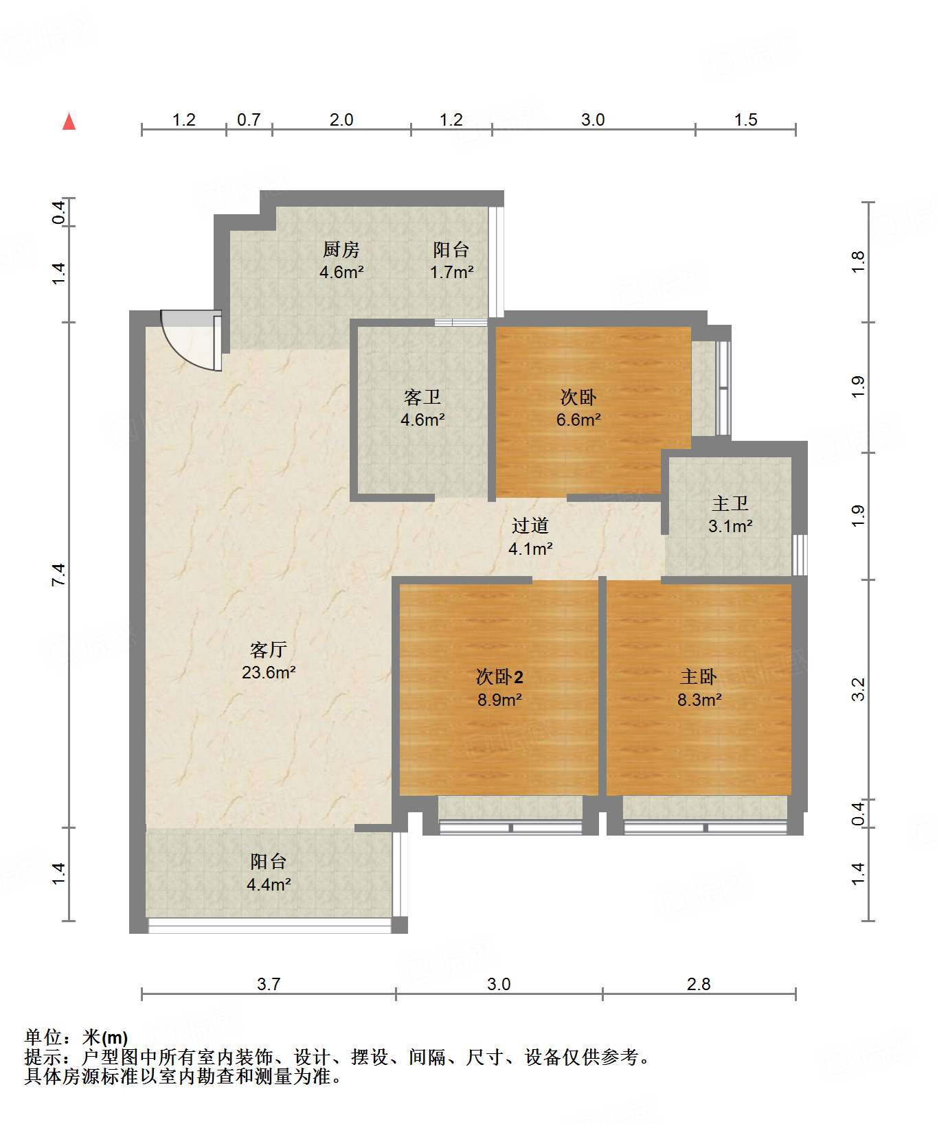 万景蓉元3室1厅98㎡189万二手房图片