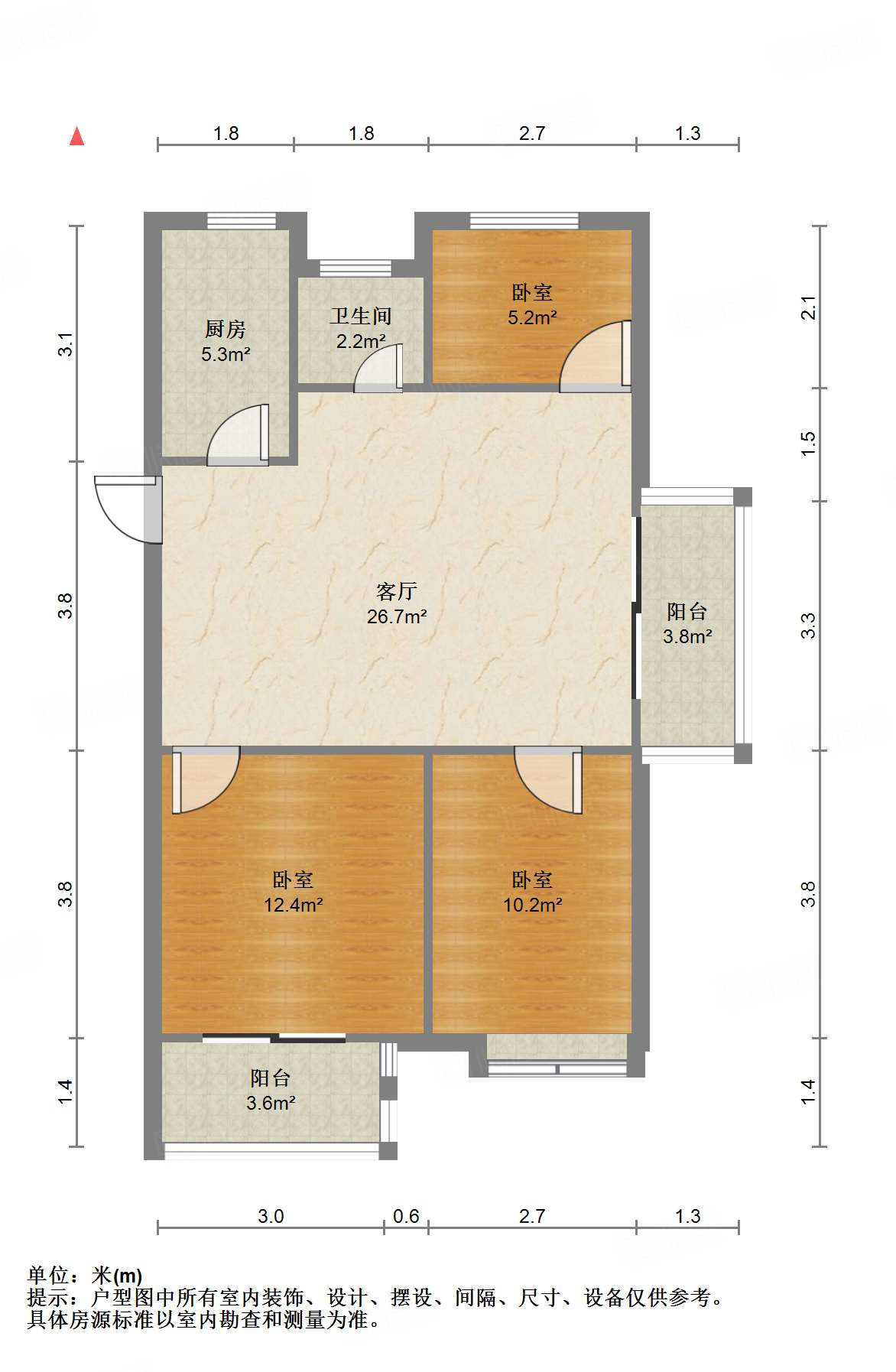 凤翔佳园3室2厅92.59㎡168万二手房图片