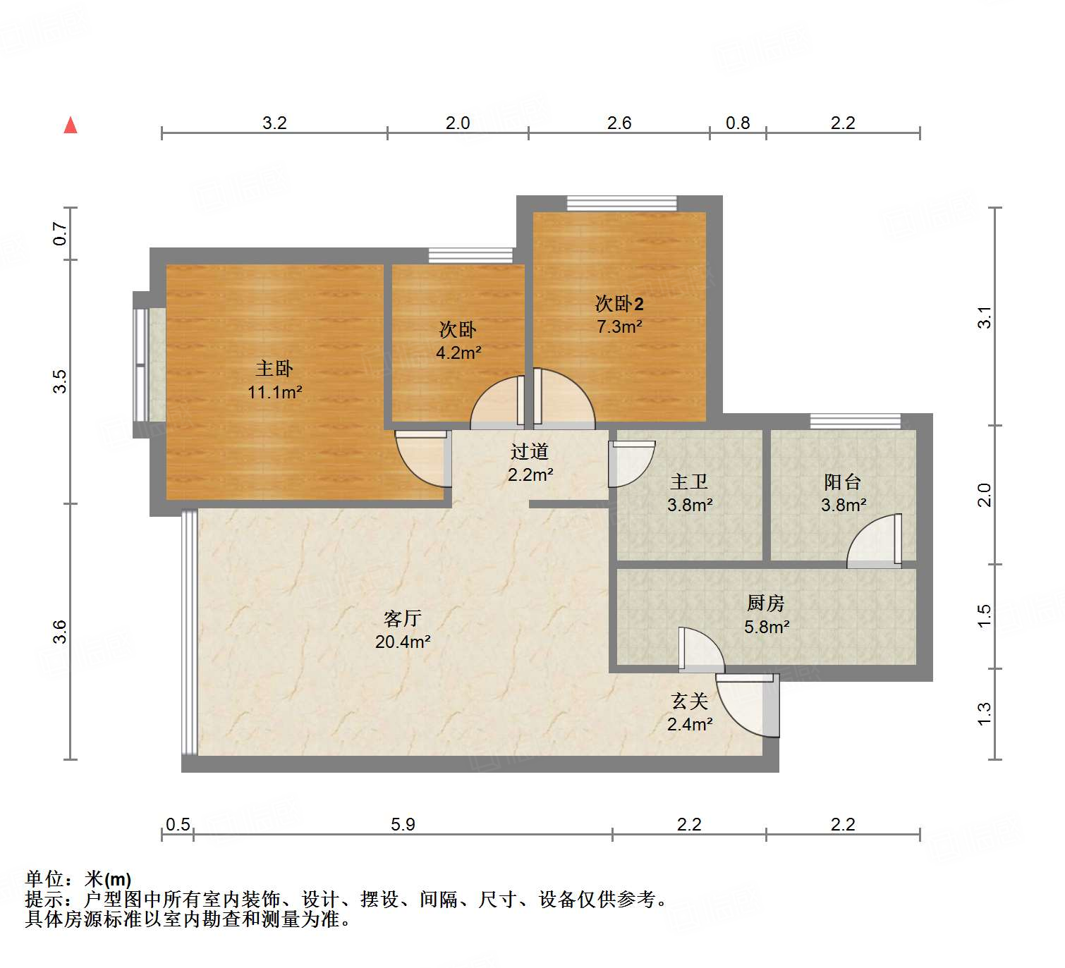 卓锦城6期紫郡3室2厅84㎡158万二手房图片