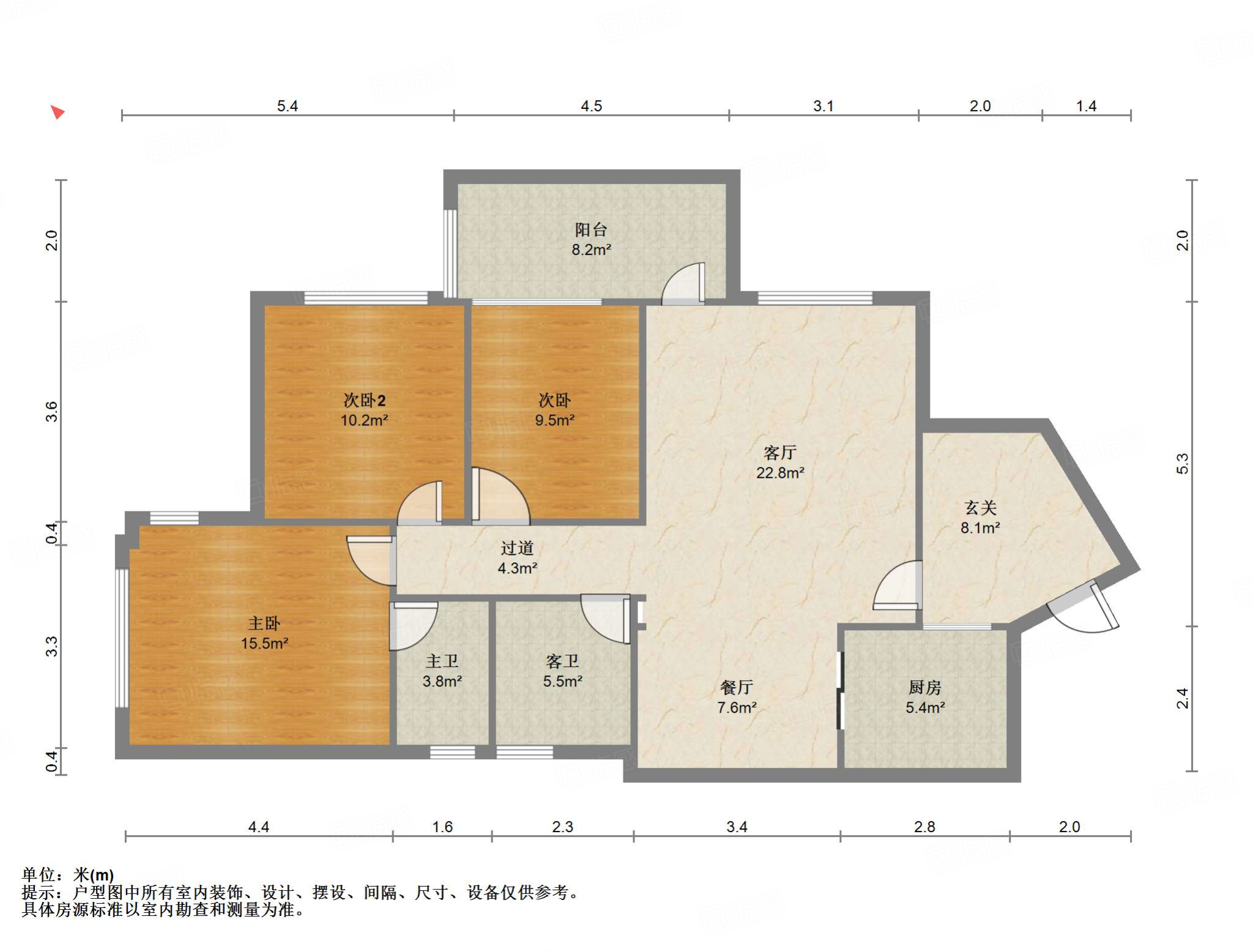 青房尚瑞天韵3室2厅117.03㎡148万二手房图片
