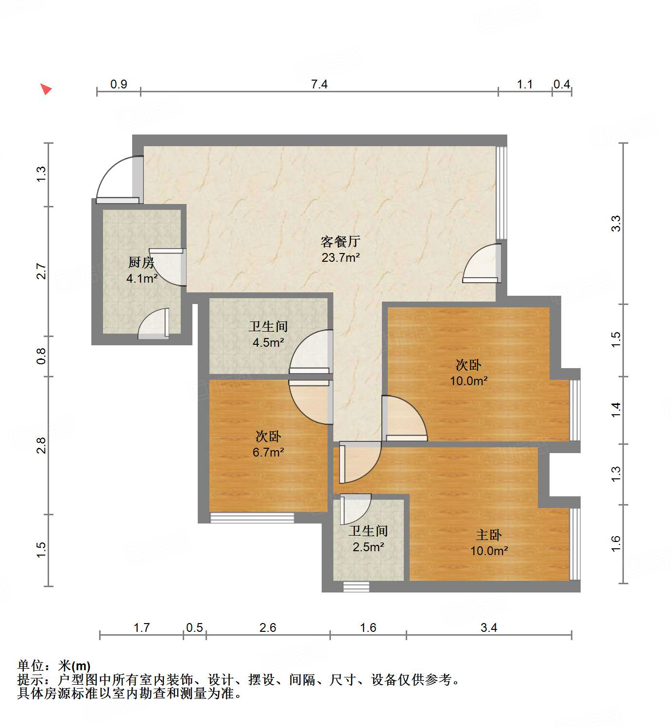 中铁奥维尔(三期)3室2厅88.8㎡72万二手房图片