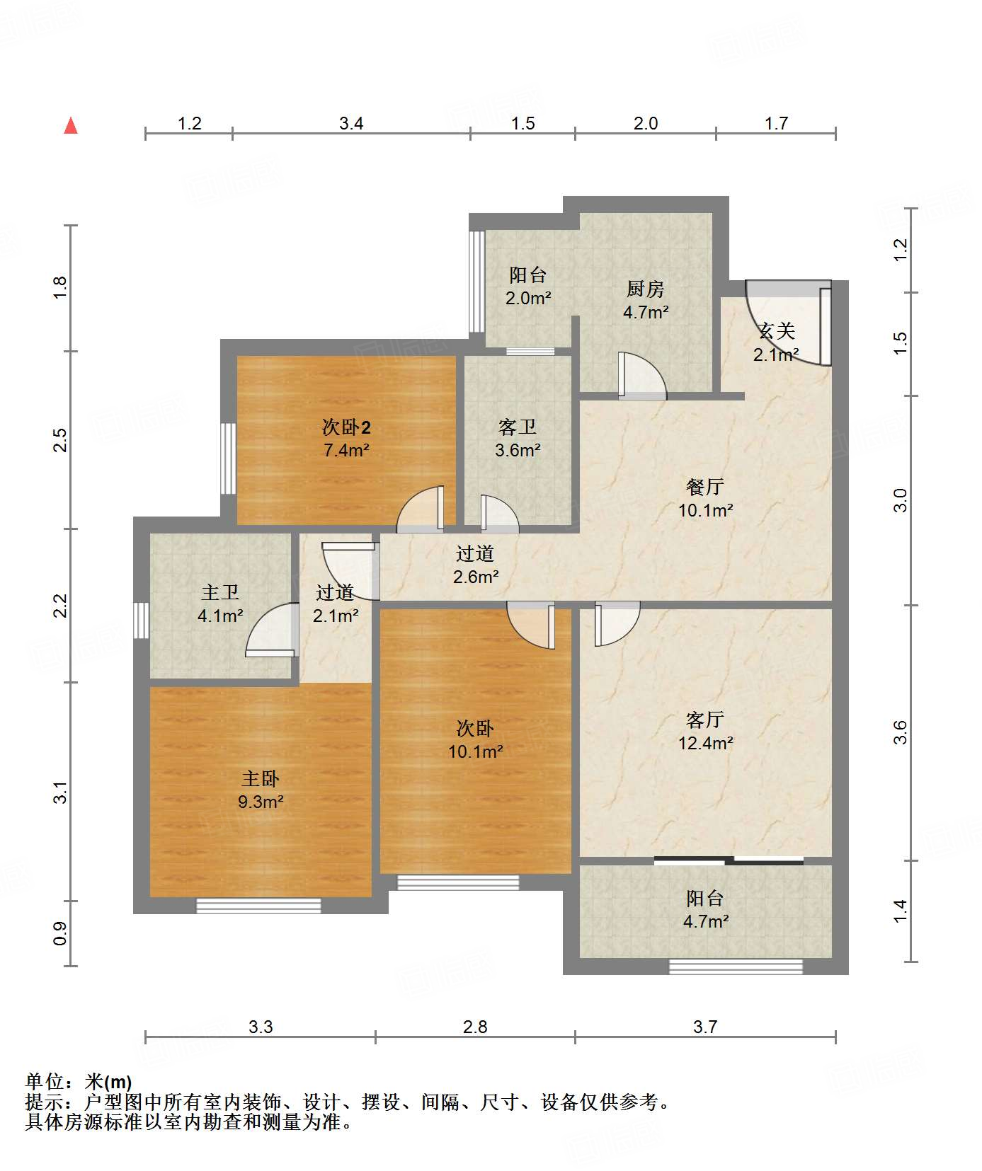 葛洲坝紫郡蘭园3室2厅100.85㎡116.5万二手房图片