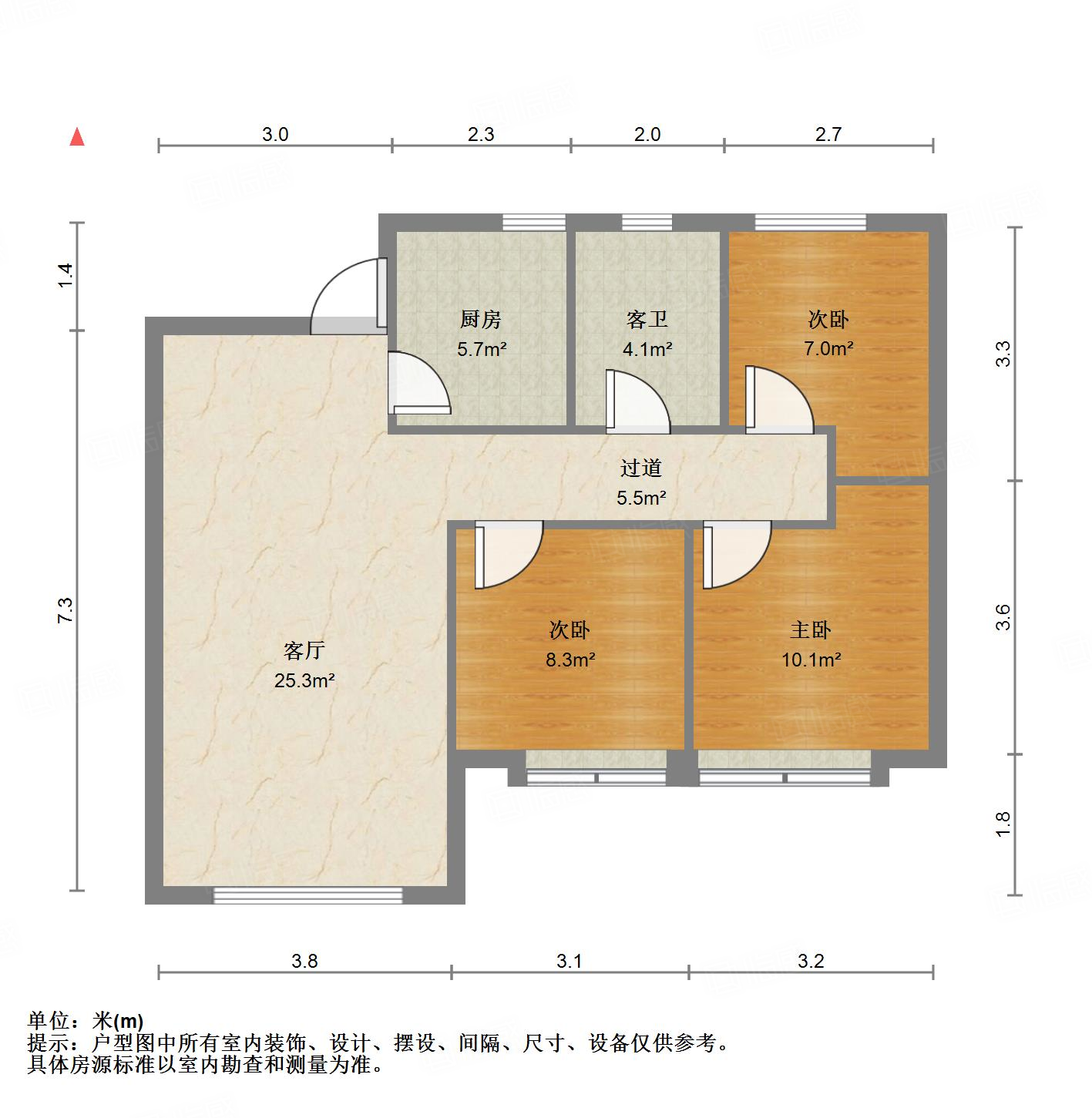 海信盟旺世家(一期)3室1厅93.3㎡105万二手房图片