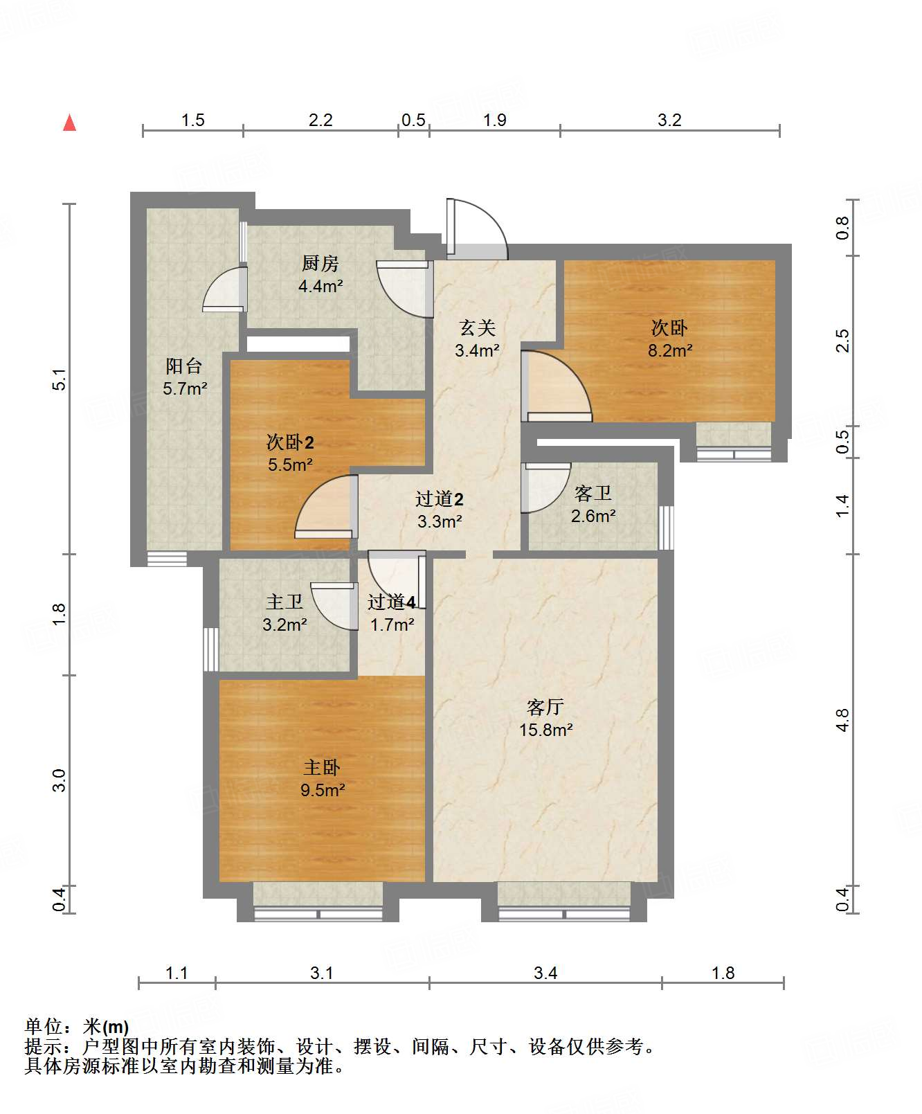 海亮彩悦府3室2厅87.35㎡100万二手房图片